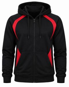 Sudadera con capucha y cremallera para hombre, de forro polar, color blanco/negro, mangas regulares, estilo casual urbano, ideal para invierno - Product Image 2