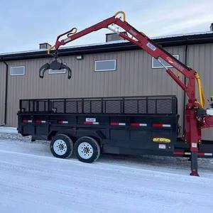 Dual Axle Tractor <b>Trailer</b> Farm Dump with Forklift Crane Cargo Hauling Tongue Crate Transport Utility New - Product Image 1