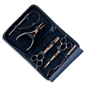 Professional Salon Hair Extension Tool <b>Set</b> with 2 Hole Bead <b>Crimping</b> Plier, Stainless Steel Scissors and Sectioning Ring - Product Image 3