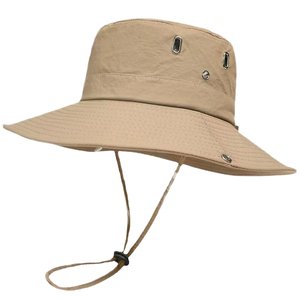 Chapeau de soleil pliable personnalisé pour la randonnée, la pêche, la plage, avec cordon, chapeau de pêcheur de type safari, protection UV - Product Image 3