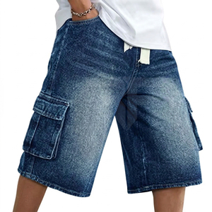 Pantalones Cortos de Mezclilla para Hombre, Personalizados de Fábrica, Ecológicos, Rectos, Casuales, de Secado Rápido, Tallas Grandes, Color Sólido, Nuevo Éxito de Ventas - Product Image 1