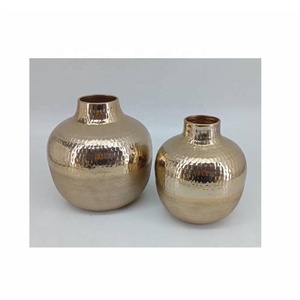 Jarrón de Metal decorativo dorado moderno de alta calidad, jarrón de mesa moderno de Metal, jarrones de Metal para el hogar, oficina, decoración para sala de estar - Product Image 2