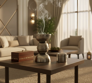 Juego de Fragancias para el Hogar Majestic, Colección de Lujo de 4 Piezas con Quemador de Bakhoor, Porta Incienso para Espacios Contemporáneos, Aroma a Sándalo, Duradero - Product Image 6