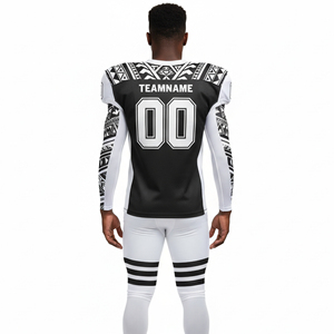 Maillot de football américain unisexe respirant, bicolore, personnalisable par sublimation, 100 % polyester, grande taille, vente chaude - Product Image 4