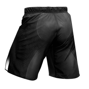 Sports Martial Art MMA <b>Shorts</b> Black Stretch Front Logo 100% <b>Polyester</b> Breathable Quick Dry Lightweight - Product Image 2