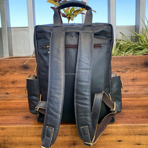 Mochila de piel de vaca auténtica para ordenador portátil Vintage, mochila de viaje de 15,6 pulgadas para hombres, mochilas de negocios, mochilas escolares, mochilas informales - Product Image 5