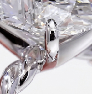 แหวนเพชรทรงรี 2.5 กะรัต เพาะเลี้ยงในห้องปฏิบัติการ รับรองโดย IGI สำหรับผู้หญิง แหวนหมั้นทองคำขาว 14K ดีไซน์เกลียวเชือก ประดับเพชรเม็ดเดี่ยว - Product Image 3