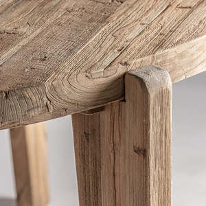 Table à manger élégante en teck massif, style moderne, rustique, luxueux, écologique, imperméable, pour la maison, les meubles et les restaurants - Product Image 3