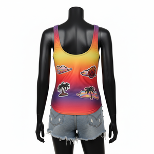 Traje de baño de una pieza para mujer, 200 GSM, poliéster y spandex, tela elástica premium, color degradado, traje de baño con logo personalizado. - Product Image 6