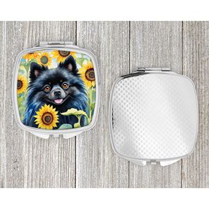 Pomarian Sunflowers <b>Compact</b> Travel Makeup <b>Mirror</b> Folding Handheld Design Gift for Women and Girls - Product Image 4
