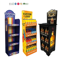 Boisson personnalisée Boisson Vin Bière Bouteille Produit Papier ondulé Plancher Pop up Carton Présentoir Supports Stand