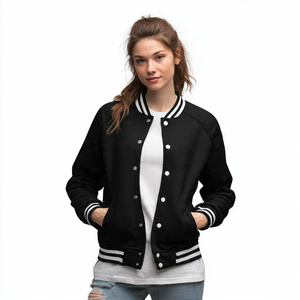 Veste universitaire tendance pour femme, broderie OEM, boutonnée, coupe ample, col rond - Product Image 5