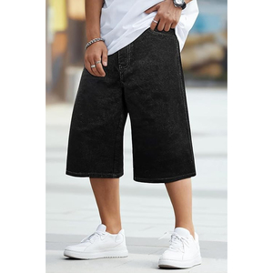Pantalones Cortos de Mezclilla con Lavado Ácido al por Mayor, Estilo Urbano, Corte Holgado, Vintage, de Algodón, con Logotipo Personalizado - Product Image 2