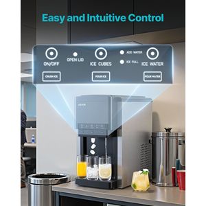 Dispenser d'Acqua da Tavolo 3-in-1 con Produzione Rapida di Ghiaccio, 12 Cubetti/7 Minuti, Capacità 4 LBS, Produzione 35 LBS/24H - Product Image 4