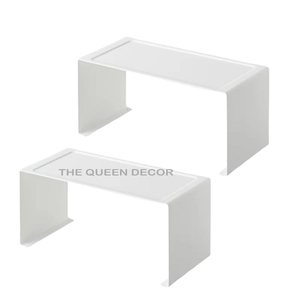 Modern Wall Mounted Double-Tier Storage Shelve With Shinny Polished Stainless Steel and Glass <b>Spice</b> <b>Rack</b> Unique Shaped Stylish - Product Image 6