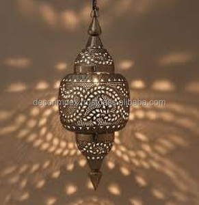 Portavelas colgante con acabado plateado, lámina de hierro grabada para linternas, accesorios de iluminación decorativos - Product Image 5