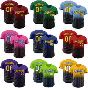 Maillot de baseball personnalisé sur mesure à rayures, uniforme sportif brodé et imprimé pour hommes, femmes, garçons, option grandes tailles disponible - Product Image 2