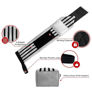 Top Selling Hot Sale Unisex Neoprene Breathable Heavy Duty Wrist <b>Wraps</b> for Weight Lifting Powerlifting Gym Fitness OEM ODM - Product Image 2