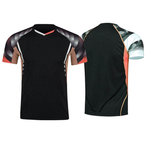 Camiseta Deportiva Loki Wholesale R6 de Secado Rápido y Transpirable para Tenis de Mesa y Bádminton, Manga Corta, Cuello en V, Unisex, Malla de Spandex, para Verano - Product Image 1