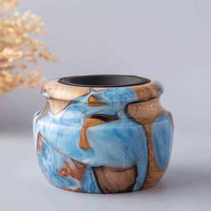 Quemador de incienso Mubkhar de resina epoxi y madera con fragancia de Dubai para Ramadán y Oriente Medio, muy solicitado para decoración del hogar, oficina y comedor. - Product Image 4