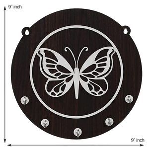 Luxury Butterfly <b>Key</b> Holder <b>Wall</b> Decor Decorative Wooden Metal <b>Key</b> Organizer for Home Entrance - Product Image 5