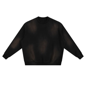 Unisex Acid <b>Wash</b> 100% Cotton Oversized Crewneck Sweatshirt Vintage Streetwear Custom Logo Printing Spring - Product Image 5