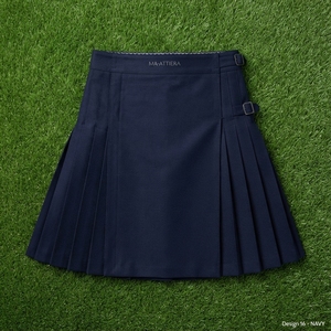 Maattiera Unisex Navy Blue Kilt With Geometric Side Panel And Adjustable <b>Belt</b> <b>Straps</b> Premium Design Modern kilt - Product Image 5