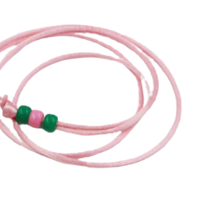 Collar AKA Wizard Tiki con Cordón Rosa y Colgante de Madera Rosa y Verde, Ajustable, Accesorio de Joyería de Moda para Hermandades - Product Image 3