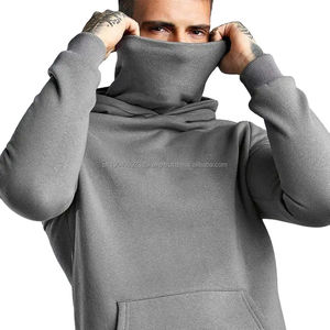 Hoodie vintage de qualité supérieure, coupe ample, avec capuche style cagoule, logo personnalisé, coupe courte, pour hommes, en stock, service OEM - Product Image 3