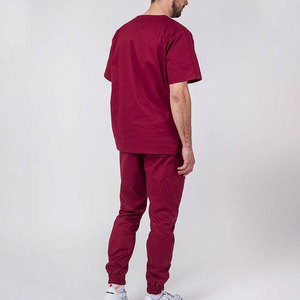 OEM Wholesale Custom Logo Medical Scrub Uniform With Pockets 100% Cotton Hospital Workwear Clinical <b>Tops</b> Pants Set - Product Image 3