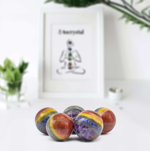 Sphères de pierres précieuses naturelles de qualité supérieure Sept chakras pour la guérison et les usages de Reiki Sept pierres de chakras par ALIF CRYSTAL - Product Image 4