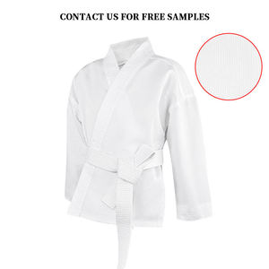 Uniforme de karaté blanc pour garçons, 100% coton, vêtements d'arts martiaux durables, taille enfant, coupe régulière, style uni teint - Product Image 6