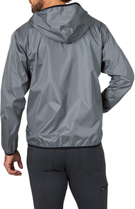 เสื้อแจ็คเก็ตผู้ชายแฟชั่นลำลองสีดำแบบกำหนดเอง แจ็คเก็ตโพลีเอสเตอร์สำหรับวิ่ง แจ็คเก็ตมีฮู้ดสำหรับผู้ชาย เสื้อโค้ทกันลม กันน้ำ - Product Image 6