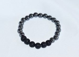 Semi Precious Quality Lava Diffuser Hematite Eye Catching <b>Bracelet</b> - Product Image 3