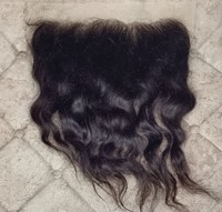 Cierre Frontal de Encaje HD, Cabello Humano Virgen Liso con Ondas Naturales, Postizo para Mujer