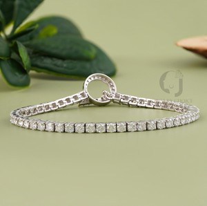 Pulsera Unisex de Oro Blanco Sólido de 14K con Diamantes Cultivados en Laboratorio VVS de Corte Brillante, Estilo Hip Hop, de la Fábrica Rudakiya Brothers - Product Image 2