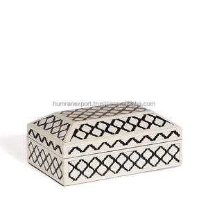 Joyero moderno al por mayor con diseño en blanco y negro con incrustaciones de hueso de la mejor calidad para el almacenamiento de cajas de uso doméstico y hotelero - Product Image 1