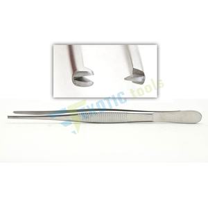 Pince à épiler pour pouce en tissu 6 ", pince médicale à disséquer les tissus avec 1x2 dents droite approuvée CE - Product Image 3