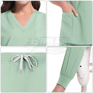 Nuevo Conjunto de Uniformes Médicos de Alta Calidad, Pantalones Deportivos Elásticos en Cuatro Direcciones, Unisex, de Lona y Spandex, Colores Personalizables - Product Image 2