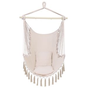 Sedia Sospesa Beige con Nappe per Comfort e Stile - Product Image 1