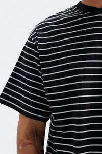 T-shirt col roulé 100 % coton noir uni personnalisé avec logo imprimé pour homme en tissu tricoté – Vente en gros - Product Image 6