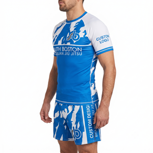 OEM Custom Men's <b>Camouflage</b> BJJ Rash Guard MMA Grappling Shorts Set Sublimation No-Gi Jiu Jitsu Custom Logo Wholesale Apparel - Product Image 3