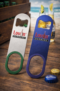 Cadeau promotionnel en métal aluminium Lovin Barware, forme plate, impression offset, couleur bleu-vert - Product Image 2
