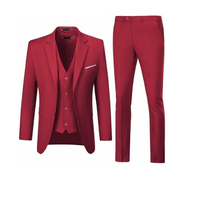 Costume de Mariage Homme Trois Pièces Coupe Slim Style Italien Grande Taille – Pantalon, Veste, Blazer, Gilet Respirant Anti-Plis Élégant 100% Coton