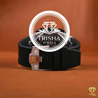 Exklusive, vollständig mit Moissanit-Diamanten besetzte Uhr mit funktionalem Chronographen-Zifferblatt und Roségold-Finish