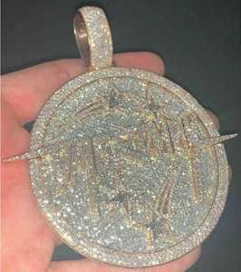 จี้เพชรโมอิสซาไนต์ VVS เงินแท้ 925 สไตล์ฮิปฮอป สำหรับผู้ชาย แบบตัวอักษร ตัวเลข หรือโลโก้  พร้อมบริการสลักชื่อตามสั่ง - Product Image 4