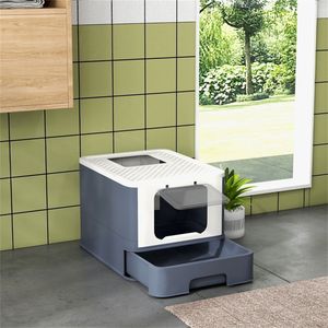 Lettiera per Gatti XL Completamente Chiusa con Pulizia Automatica, Design Carino in Plastica, Facile da Pulire per Gatti di Taglia Grande - Product Image 1