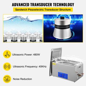 Pulitore a Ultrasuoni Industriale Professionale 22L 40kHz con Timer Digitale e Riscaldatore, Condizioni Nuove Eccellenti, 110V, Materiale Metallico - Product Image 3