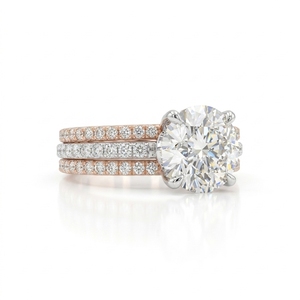 Anillo de Compromiso y Boda de Oro Blanco Moderno con Diamantes Brillantes, Certificado IGI, AMI JEWELS, Oro Sólido de 18K, Lujoso - Product Image 2
