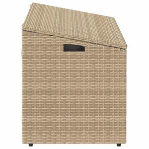 Caja de Almacenamiento Mediana para Jardín en Ratán Sintético PE Beige y Acero con Recubrimiento en Polvo - Product Image 5